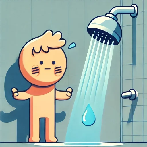 Personagem cascão com medo do banho